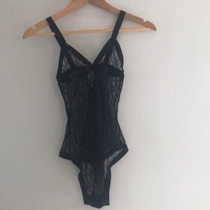 New! High leg cut lace body suit